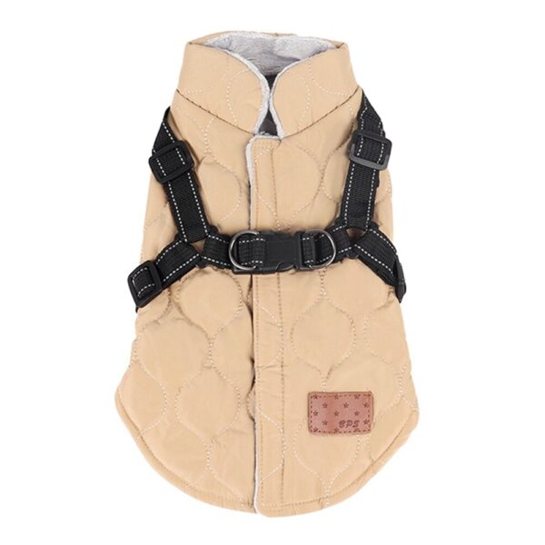 BPS beige vinterjacka med inbyggd sele
