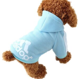Adidog Luvtröja ljusblå med vit text