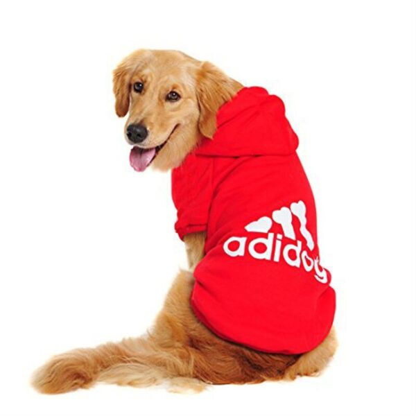 Adidog Luvtröja röd med vit text