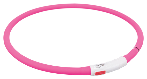 Trixie Flash light ring USB, silikon, XS-XL: 70 cm/ø 10 mm rosa