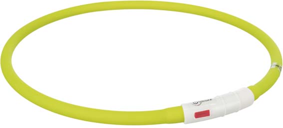 Trixie Flash light ring USB, silikon, XS-XL: 70 cm/ø 10 mm grön