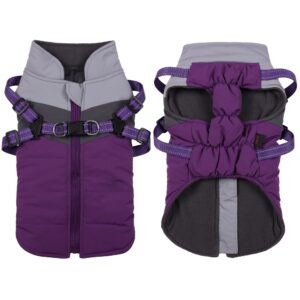 "Take me with you" vinterjacka lila med inbyggd sele!